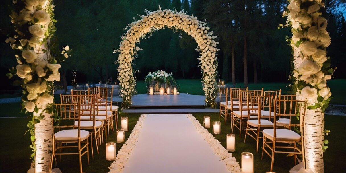 Modern Art Deco Micro Wedding Inspiration in Vibrant Sunset Shades
