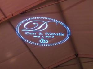 Rochester DJ | Woodcliff Hotel Wedding | Tent Ceiling Monogram