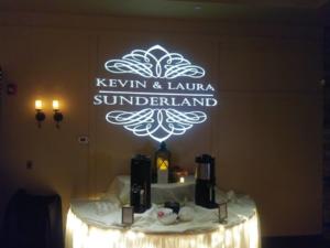 Sunderland wedding | Rochester DJ | Ravenwood Country Club | Custom Wall Monogram