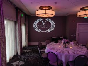 Vistocco Wedding | Woodcliff Hotel & Spa | Rochester DJ | Custom Wall Monogram