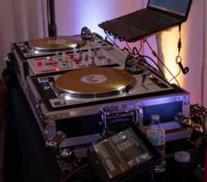 Arbor Loft Wedding Reception | Custom  turntable set up | Rochester DJ | Rochester Wedding and Event Entertainment