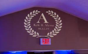 Rochester Wedding DJ | Glendoveers Reception | Custom Wall Monogram