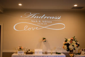 Andreassi Wedding | Rochester DJ | Deerfield Country Club | Custom Wall Monogram